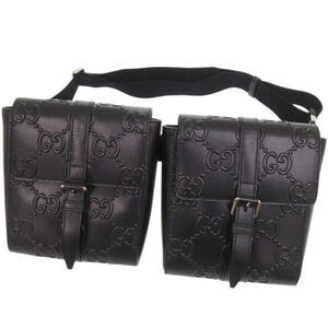 GUCCI Authentic Black Leather Pouch